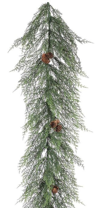 Feather Fir Garland with Pinecones