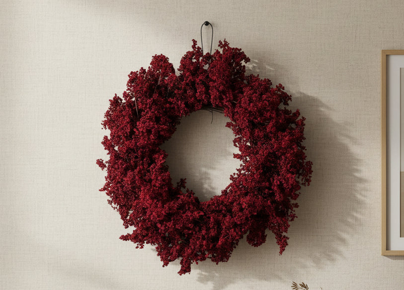 28" Mini Berry Red & Burgundy Wreath