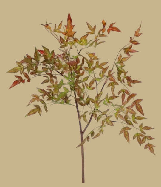 Burgundy Nandina Spray — 39" Faux Fall Foliage Stem for Centerpieces, Wreaths & Vase Decor