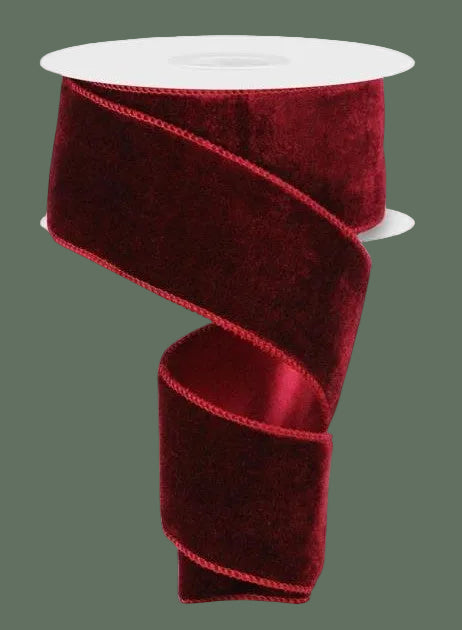 Deluxe Red Velvet & Satin Back Ribbon 10YD