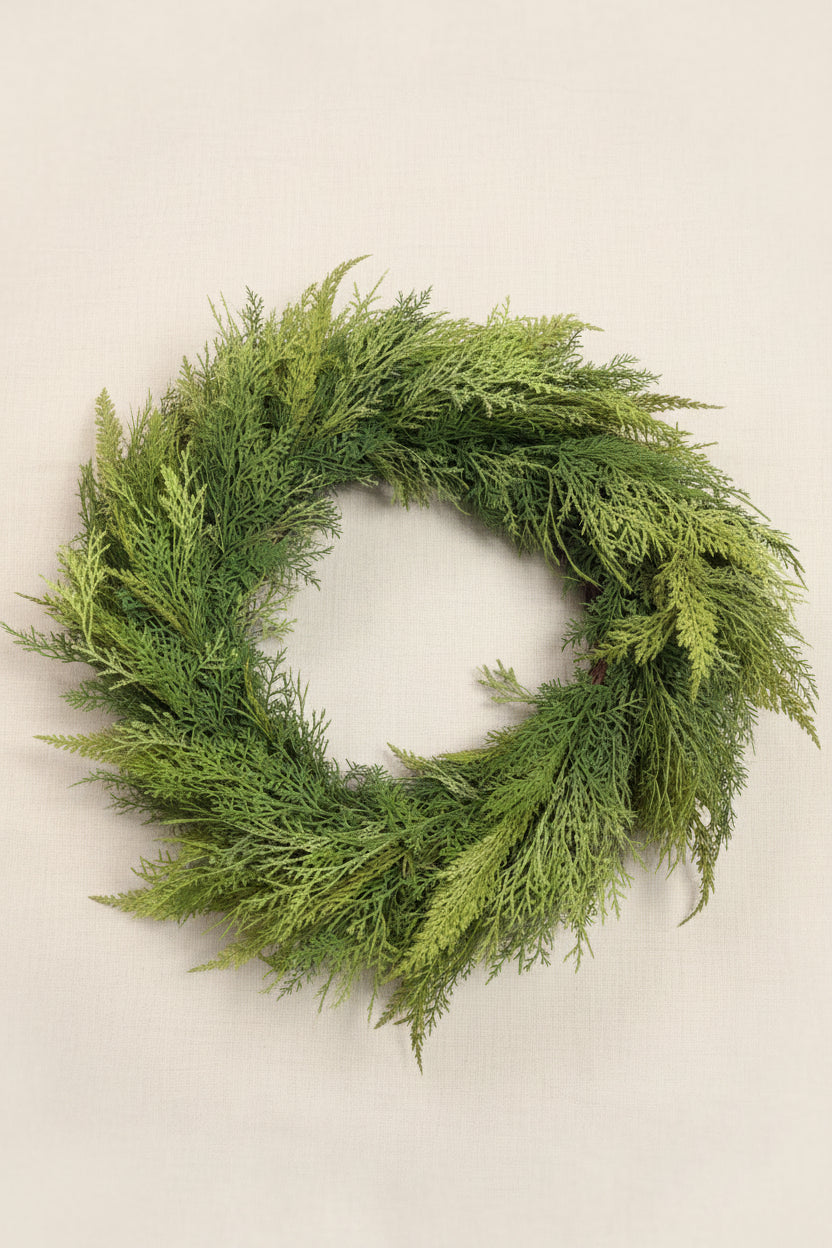 30" Mixed Cedar Wreath