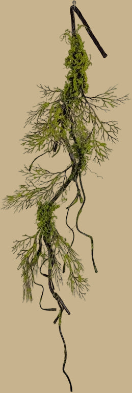 54"L Faux Mossy Twig Garland
