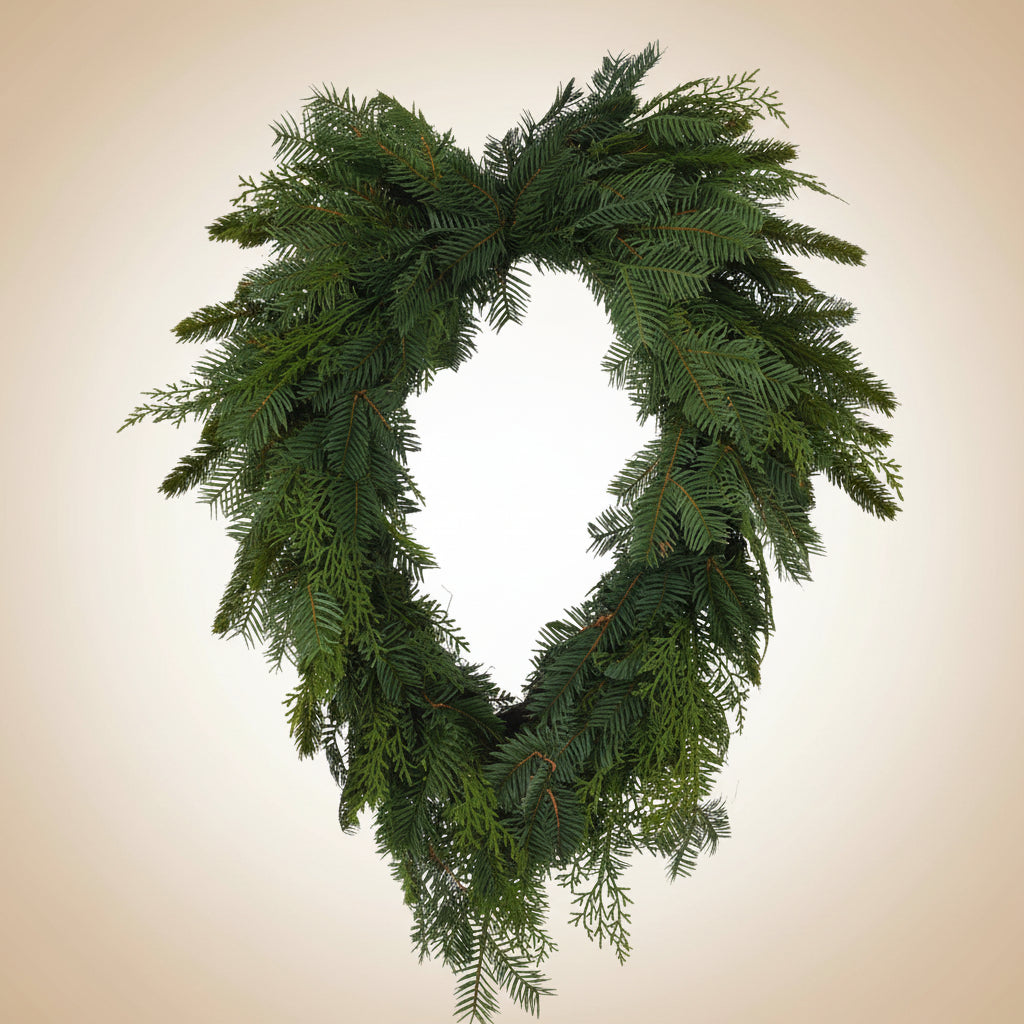 Soft Touch Teardrop Hemlock & Pine Wreath