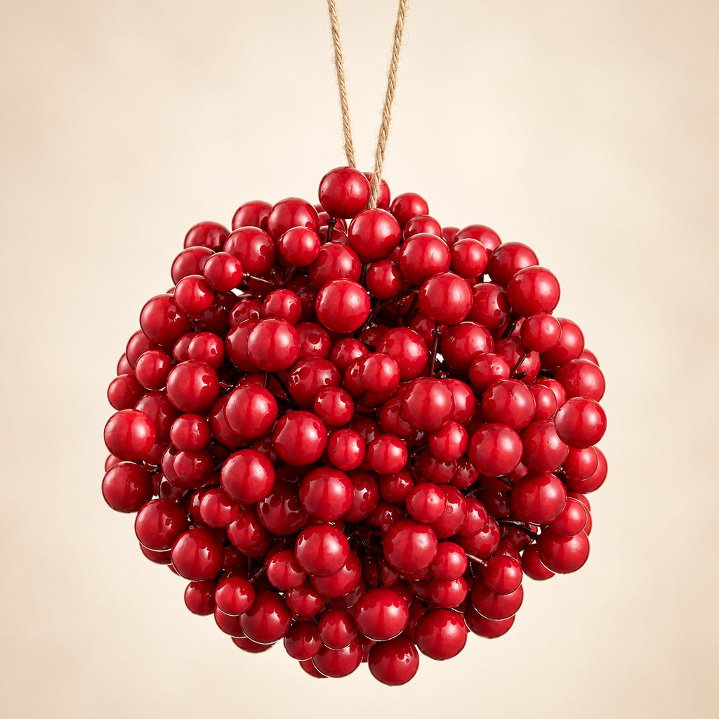 6.5" Large Red Berry Orb Ornament