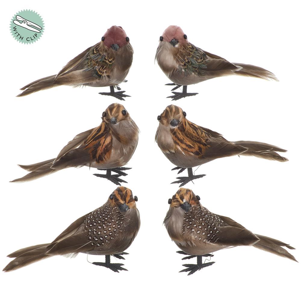 Set of 6 Decorative Bird Figurines