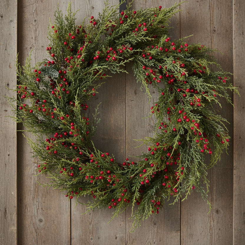 24" Oregon Juniper & Berry Wreath