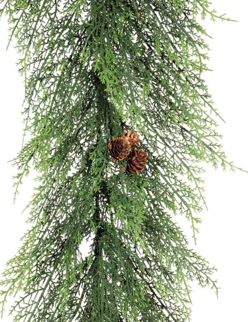 Feather Fir Garland with Pinecones