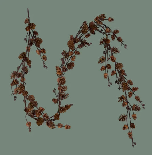 71" Mixed Pinecone Garland — Rustic Christmas Garland for Mantel, Tree & Table