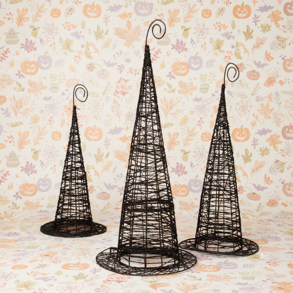 Set of 3 Wire Witch Hats