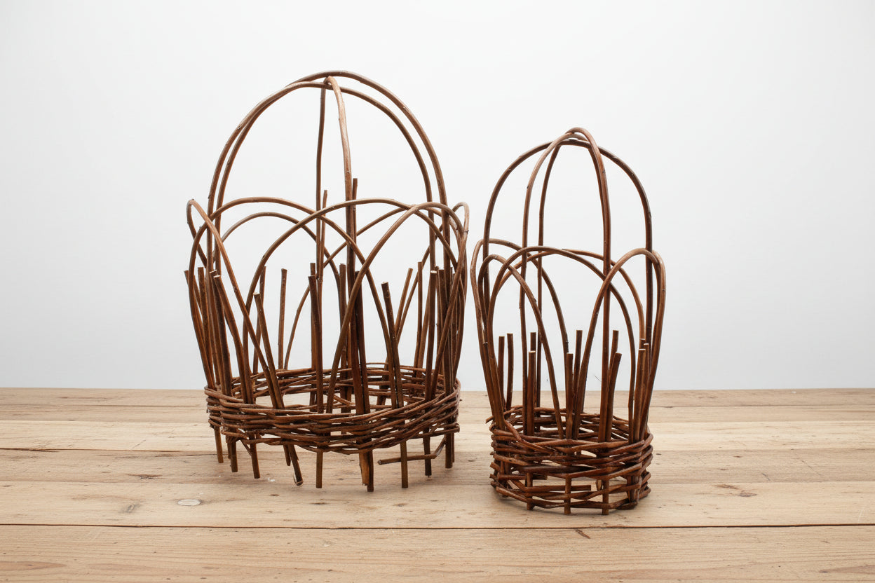 Set of 2 Wicker Cloches