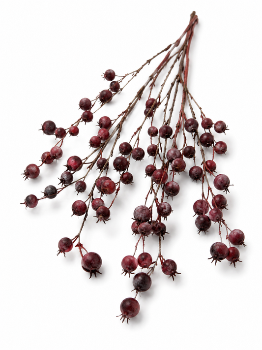 Rosehip Spray Set of 3 — 40" Faux Burgundy Berry Stems for Fall Wreaths & Centerpieces