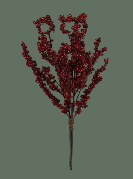 16"L Red Berry Bush