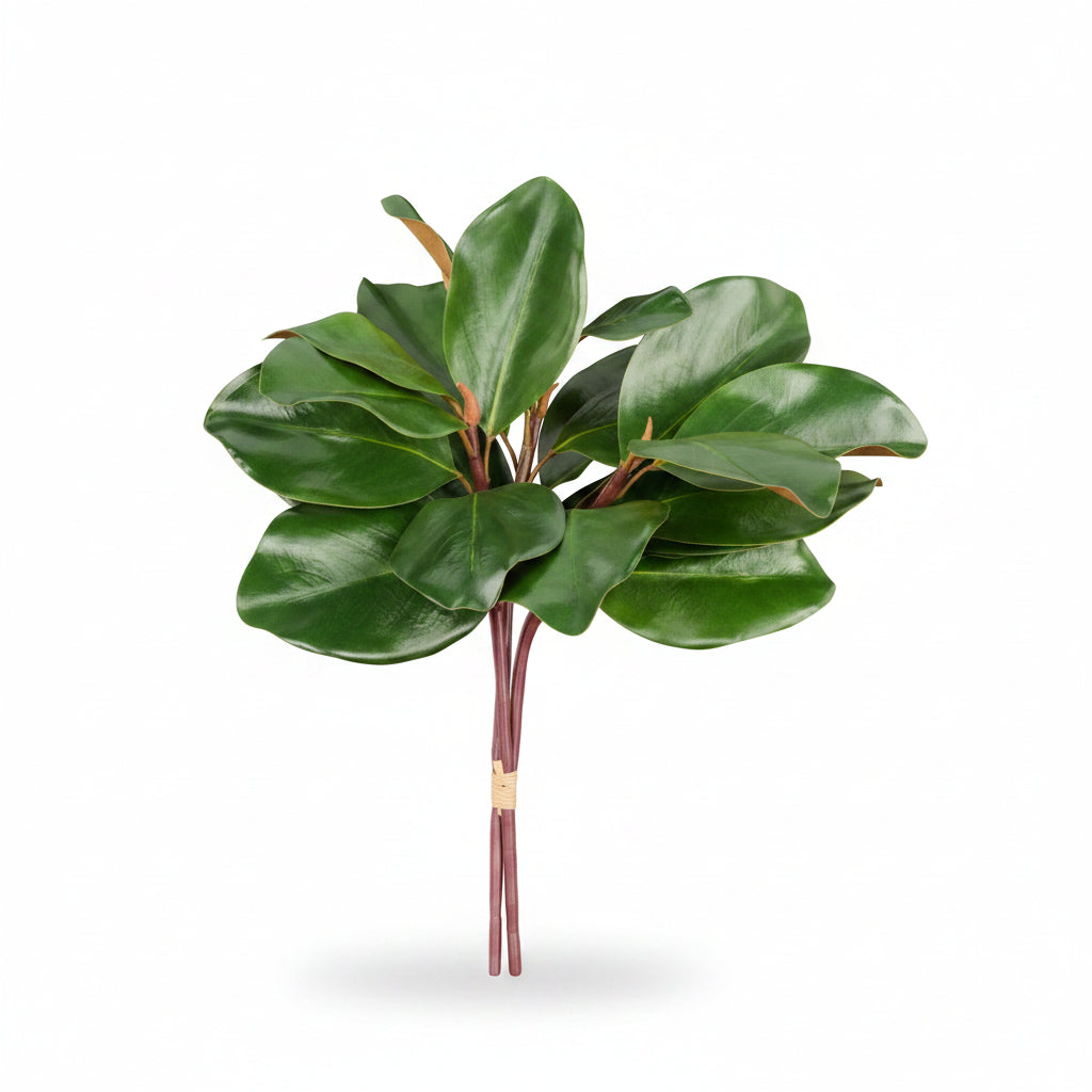 18" Faux Green Magnolia Leaf Bundle — Christmas Greenery for Wreaths, Garland & Arrangements