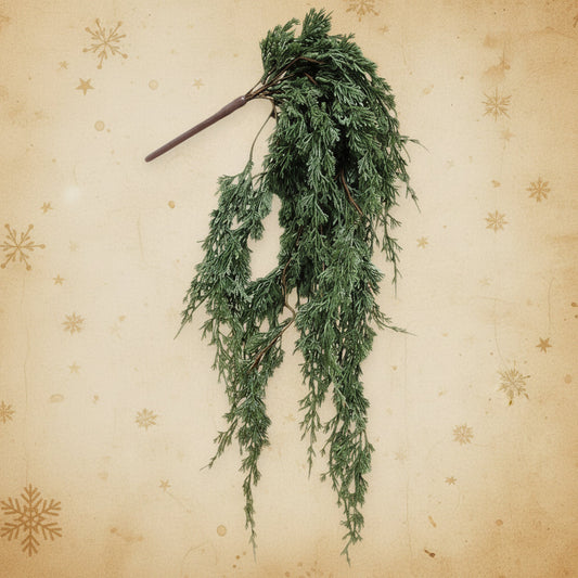 28" Juniper Dripping Garland — Faux Cascading Christmas Greenery for Mantels & Arrangements