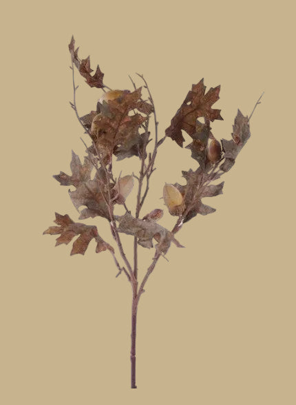 31"L Fabric Leaf & Acorn Spray