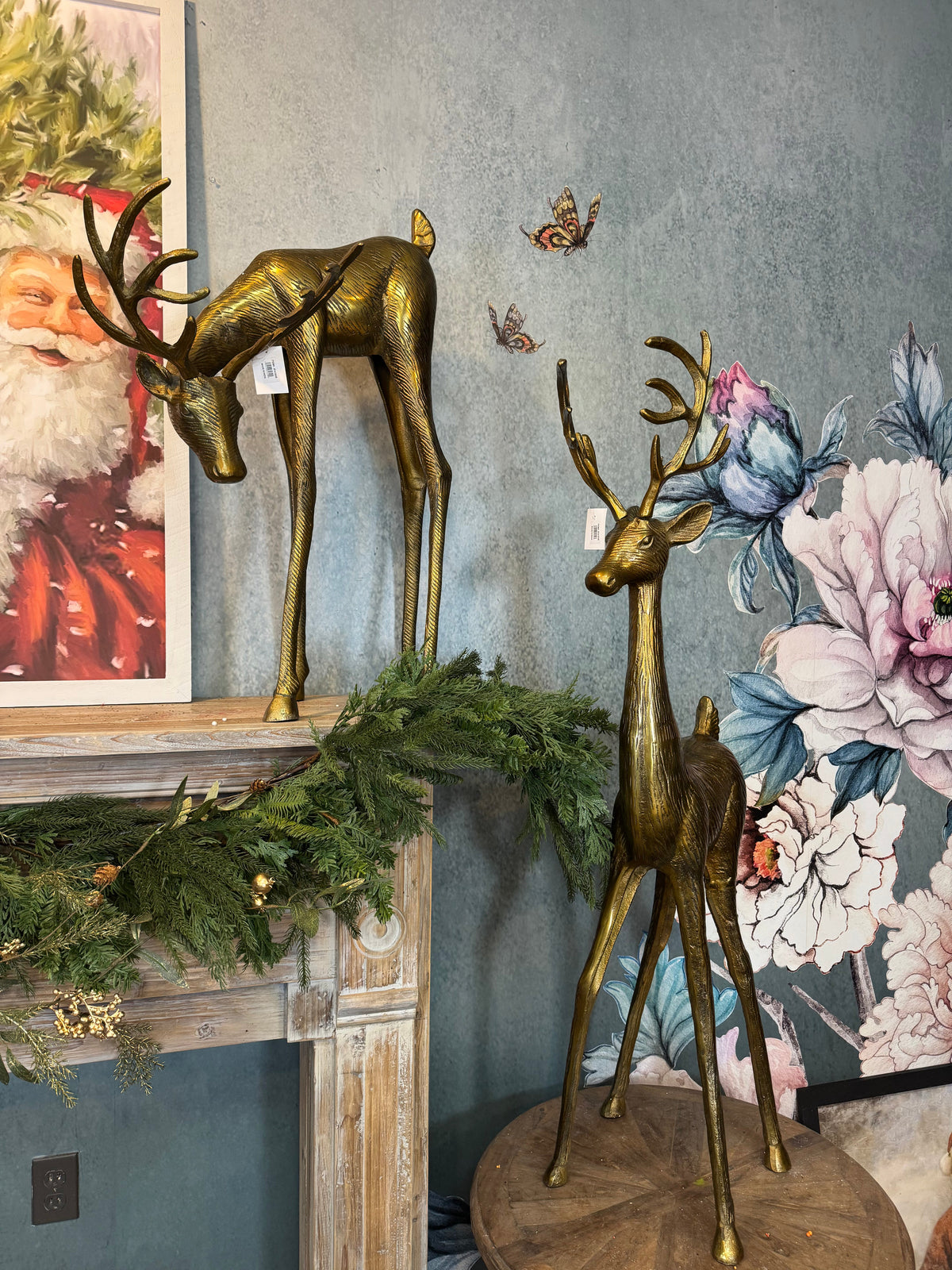 Antique Gold Aluminum Deer, 2 Style Options