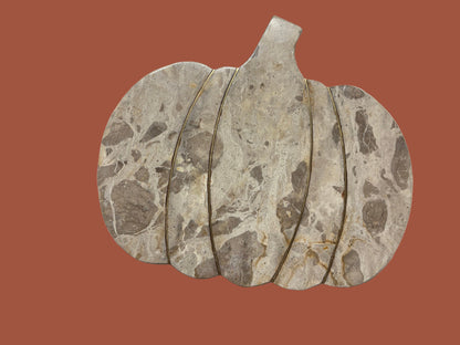 Beige Marble Pumpkin Serving Board