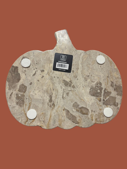 Beige Marble Pumpkin Serving Board