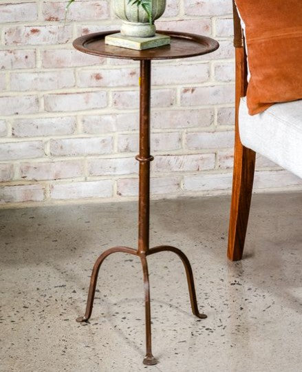 Brass Side Table — 3-Leg Tripod Accent Table for Living Room & Entryway Decor