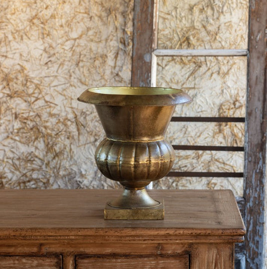 Antiqued Gold Wedding Urn
