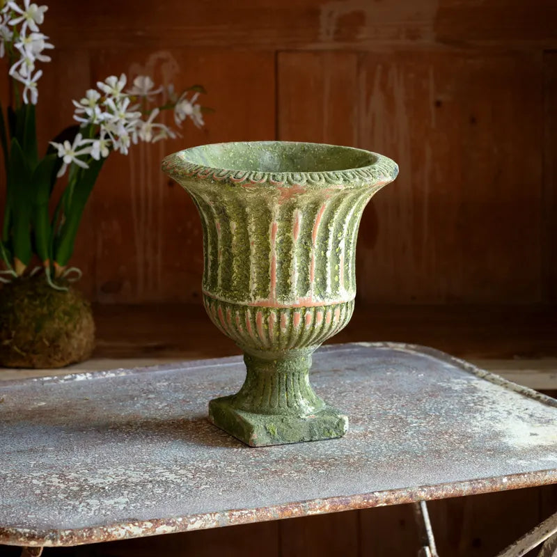 Large Aged Garden Urn