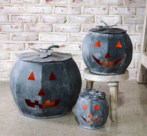 Black Tin Pumpkin, 3 Size Options