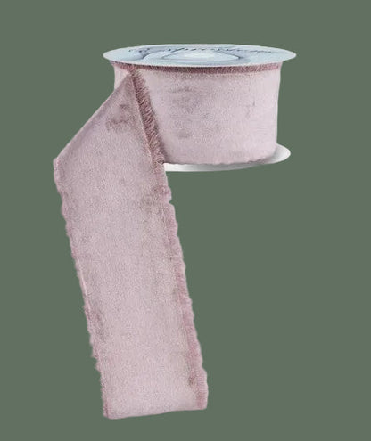 Taupe Velvet Frayed Edge Ribbon 10YD