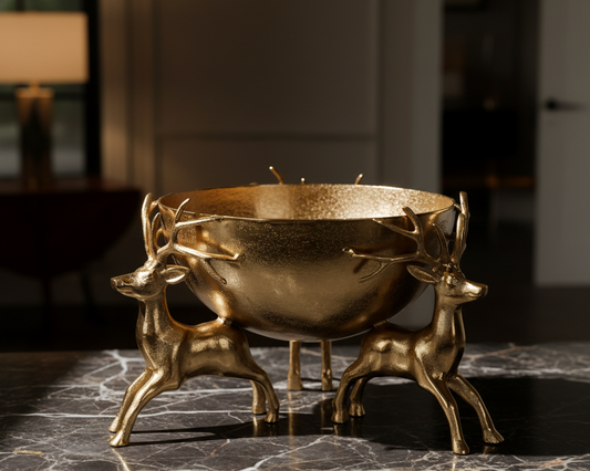 Triple Deer Gold Aluminum Bowl