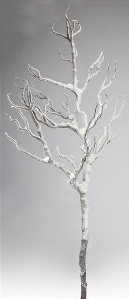 White Plastic Branch with Snow Glitter