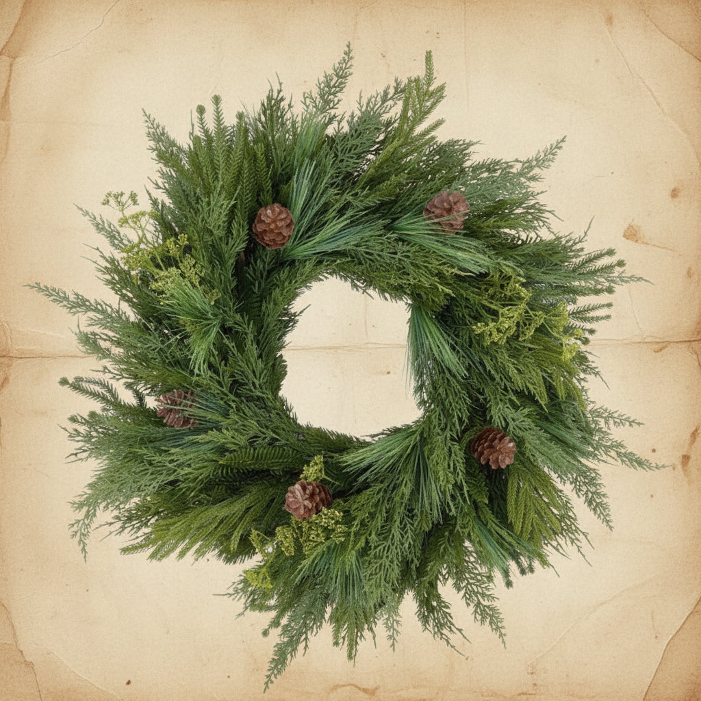 28" Pine, Berry and Pinecone Wreath