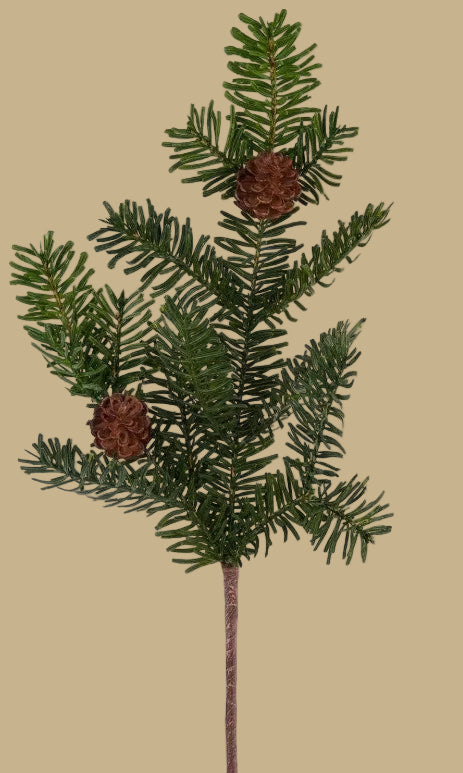 25"L Noble Fir & Pinecone Spray