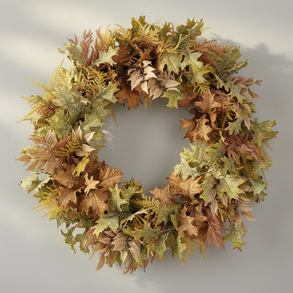 32" Oak Leaf & Fern Wreath
