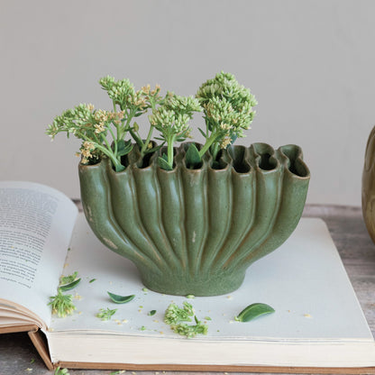 Stoneware Sculptural Vase with 9 Sections