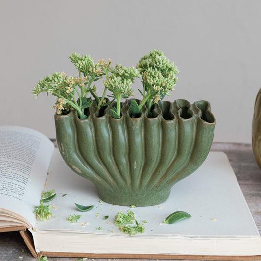 Stoneware Sculptural Vase with 9 Sections