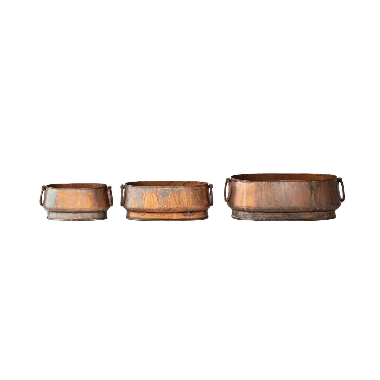 Metal Planter with Ring Handles, Size Options