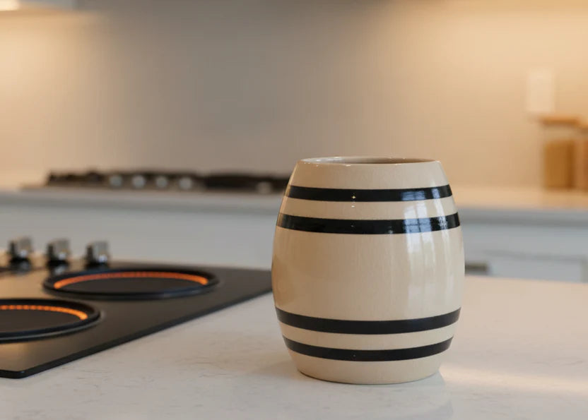 Vintage Reproduction Stoneware Crock w/ Stripes