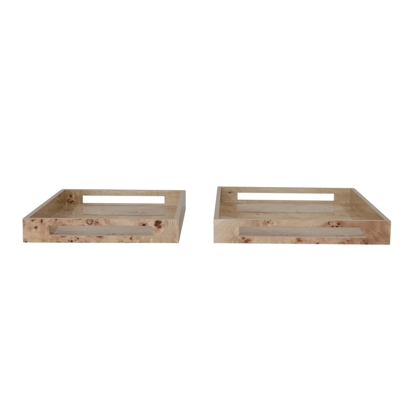 Burl Wood & MDF Veneer Trays