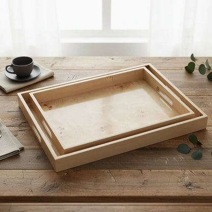 Burl Wood & MDF Veneer Trays