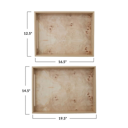 Burl Wood & MDF Veneer Trays