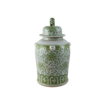 Decorative Stoneware Ginger Jar w/ Floral Pattern, 2 Style Options