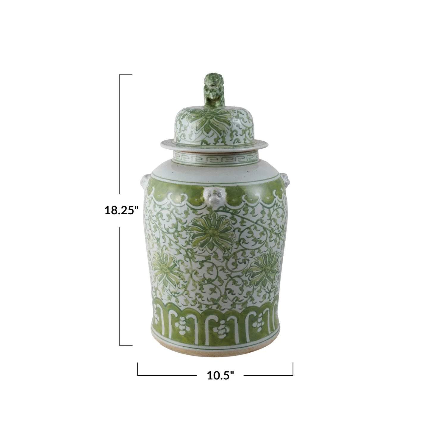 Decorative Stoneware Ginger Jar w/ Floral Pattern, 2 Style Options