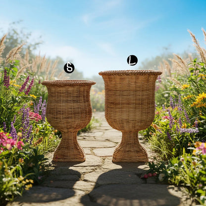 Natural Rattan Urn, 2 Size Options