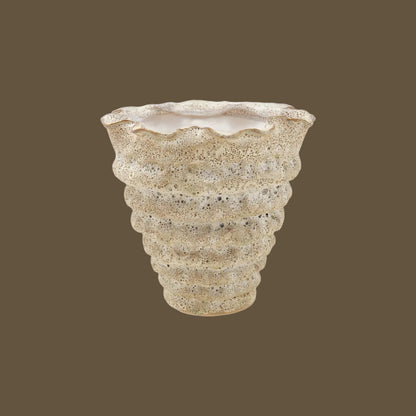 Volcano Finish Stoneware Organic Shaped Vase