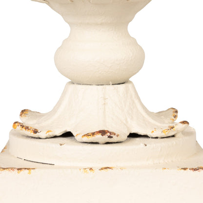 White Woven Metal Footed Urn, 2 Size Options