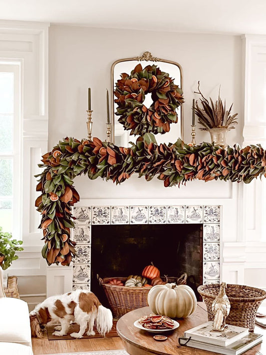 Sanderson Wreaths Fresh Cut Magnolia Garland - 6 feet
