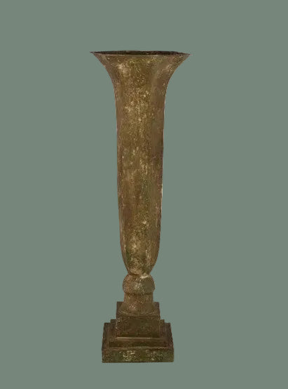 Hexagon Tin Footed Vase