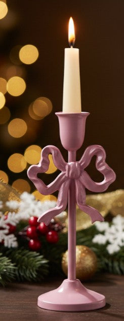 10" Cast Iron Bow Taper Holder, 2 Color Options