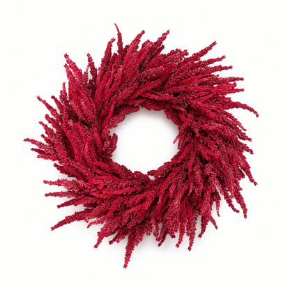 Red Real Touch Amaranthus Wreath 30"