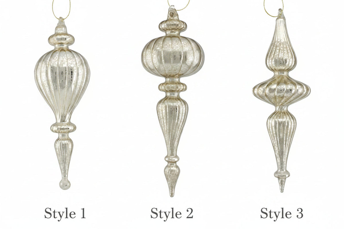 Mercury Champagne Glass Finial, 3 Style Options