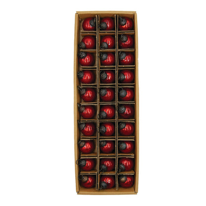 30 Pc Set 1" Round Mercury Red Glass Ball Ornaments